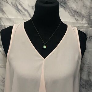 All Saints Necklace with Green Pendant